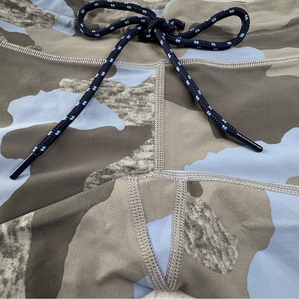 aerie Camo Leggings Drawstring Chill Play Move Gym Workout Gray Blue Medium M - Picture 6 of 15